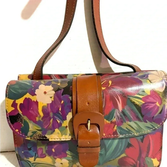 Patricia Nash  multicolor print leather crossbody bag - Picture 3 of 11